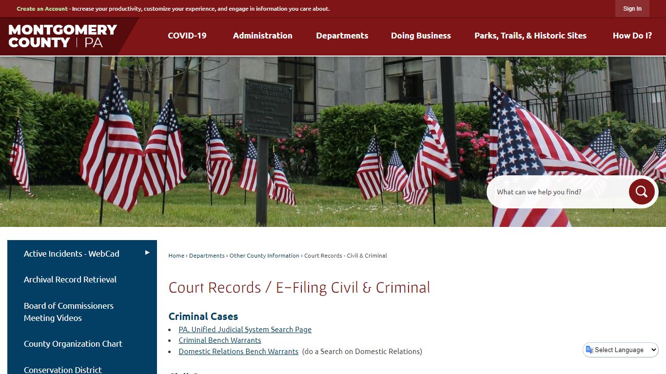 Court Records / E-Filing Civil & Criminal | Montgomery County, PA ...